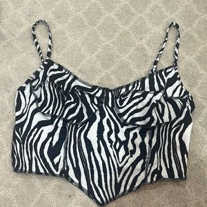 SHEIN zebra print crop tank top